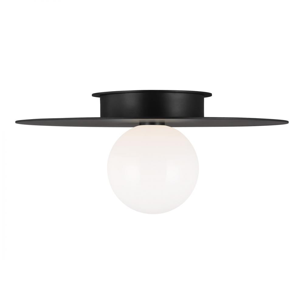 Generation Lighting  1 - Light Large Flush Mount KF1021MBK Ceiling Flush Mounts Generation Lighting Black  