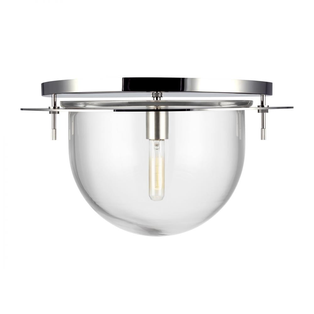 Generation Lighting  1 - Light Large Flush Mount KF1061PN Ceiling Flush Mounts Visual Comfort Studio Collection Nickel  