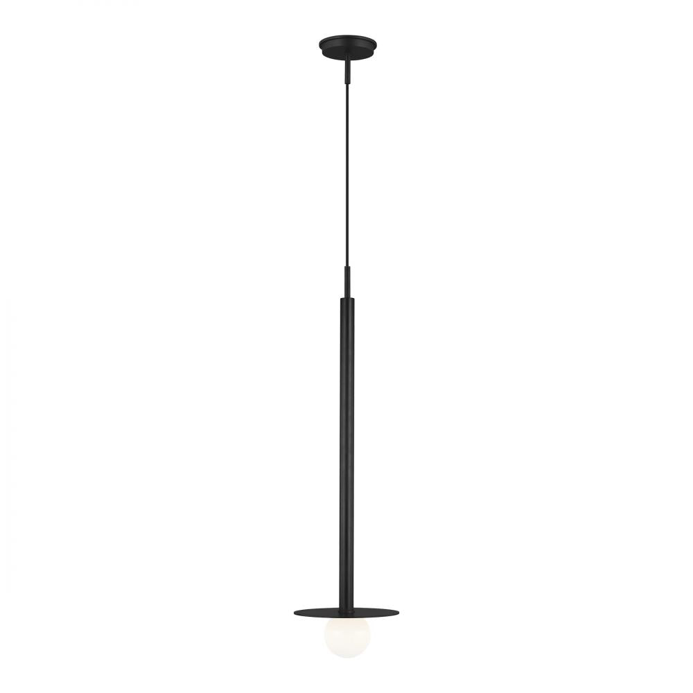 Generation Lighting  1 - Light Long Pendant KP1011MBK Pendants Visual Comfort Studio Collection Black  