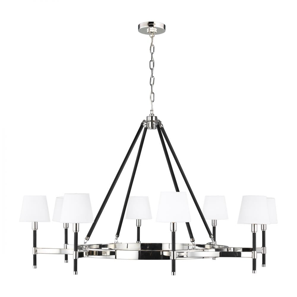 Generation Lighting  8 - Light Chandelier LC1018PN Chandeliers Visual Comfort Studio Collection Black|Nickel  