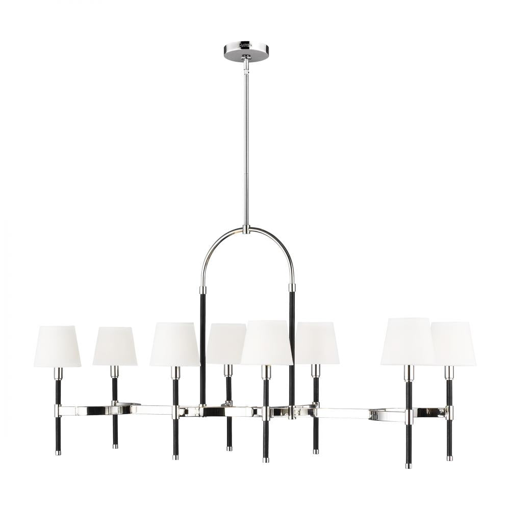 Generation Lighting  8 - Light Linear Chandelier LC1028PN Linear Chandeliers Visual Comfort Studio Collection Black|Nickel  