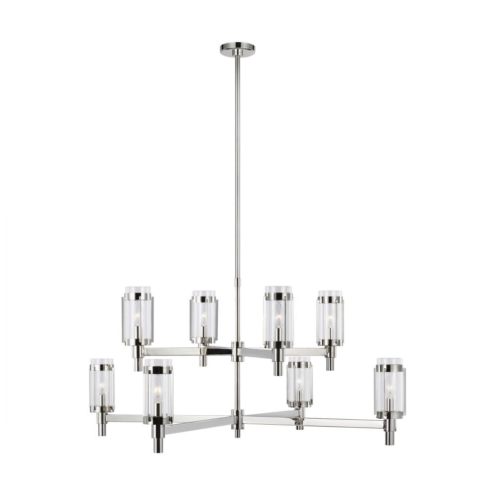 Generation Lighting  8 - Light Chandelier LC1038PN Chandeliers Visual Comfort Studio Collection Nickel  