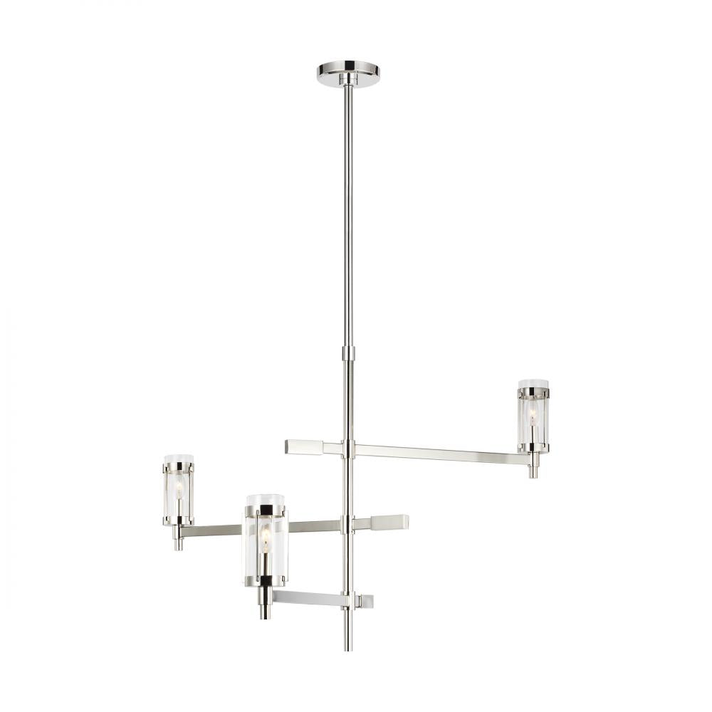 Generation Lighting  3 - Light Chandelier LC1053PN Chandeliers Generation Lighting Nickel  