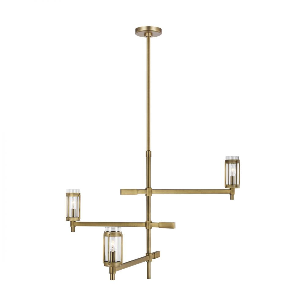 Generation Lighting  3 - Light Chandelier LC1053TWB Chandeliers Visual Comfort Studio Collection Brass  