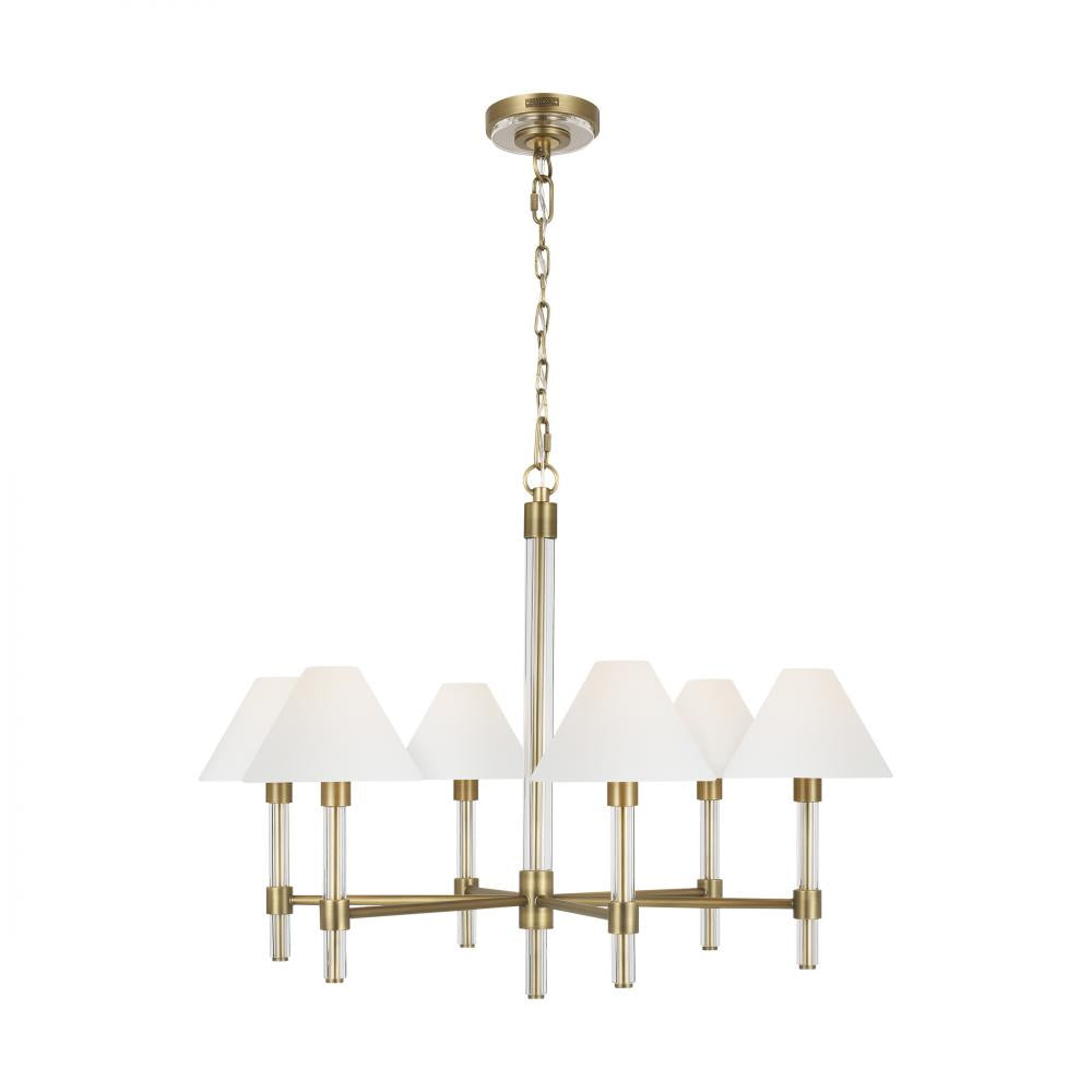 Generation Lighting  6 - Light Chandelier LC1076TWB Chandeliers Visual Comfort Studio Collection Brass  