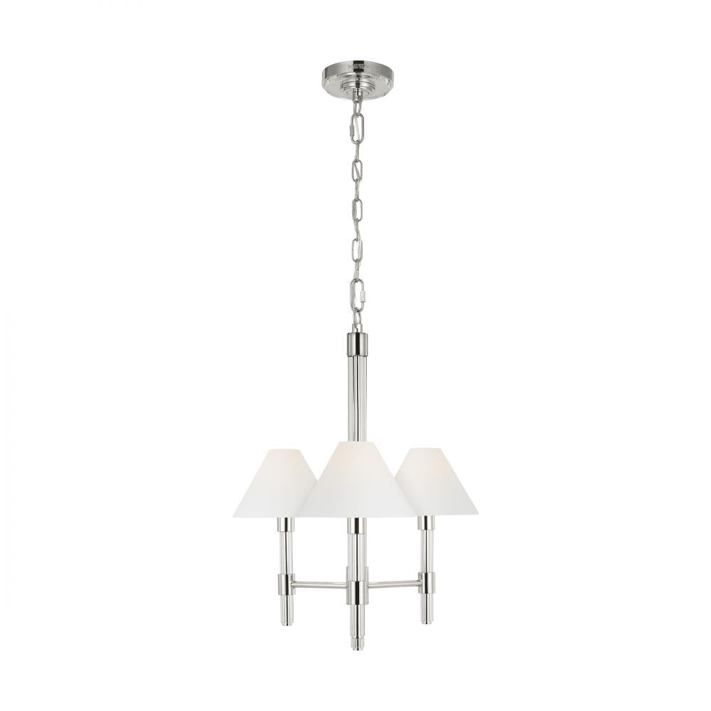 Generation Lighting  3 - Light Chandelier LC1083PN Chandeliers Visual Comfort Studio Collection Nickel  