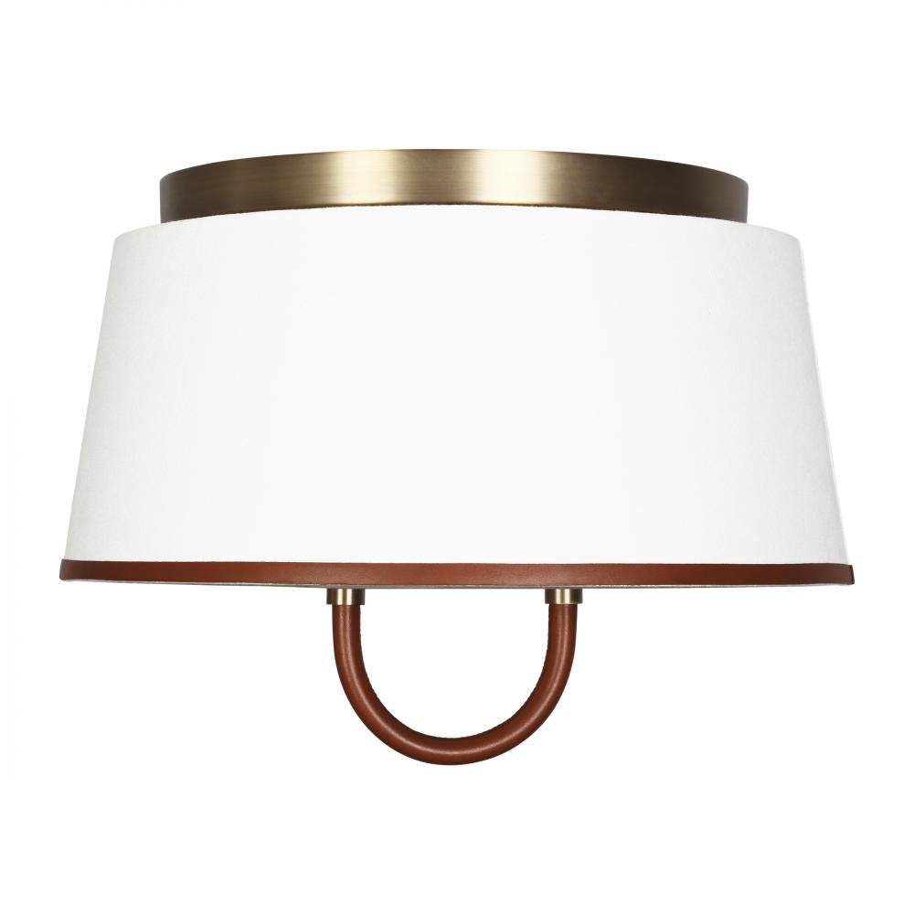 Generation Lighting  2 - Light Flush Mount LF1002TWB Ceiling Flush Mounts Generation Lighting Brass  