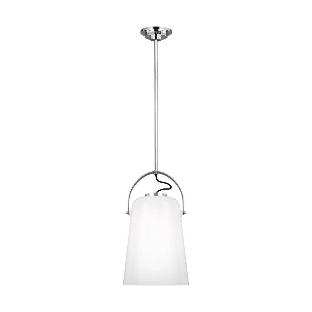 Generation Lighting  1 - Light Large Pendant LP1001PN Pendants Visual Comfort Studio Collection Nickel  