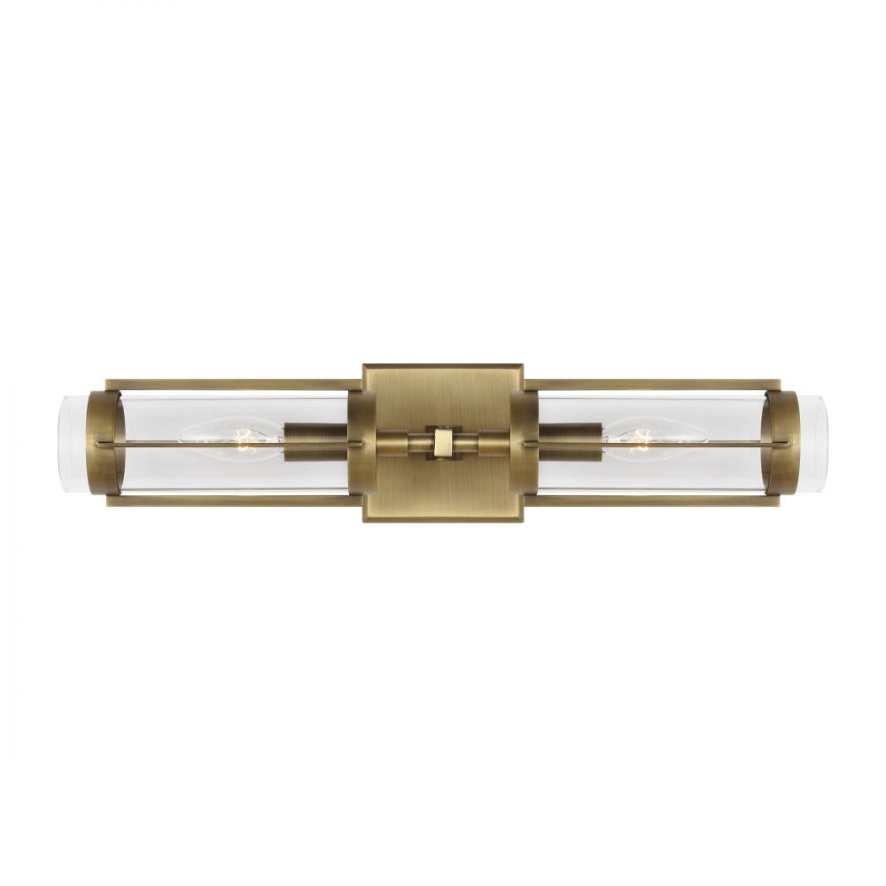 Generation Lighting  2 - Light Linear Vanity LV1002TWB Wall Sconces Visual Comfort Studio Collection Brass  