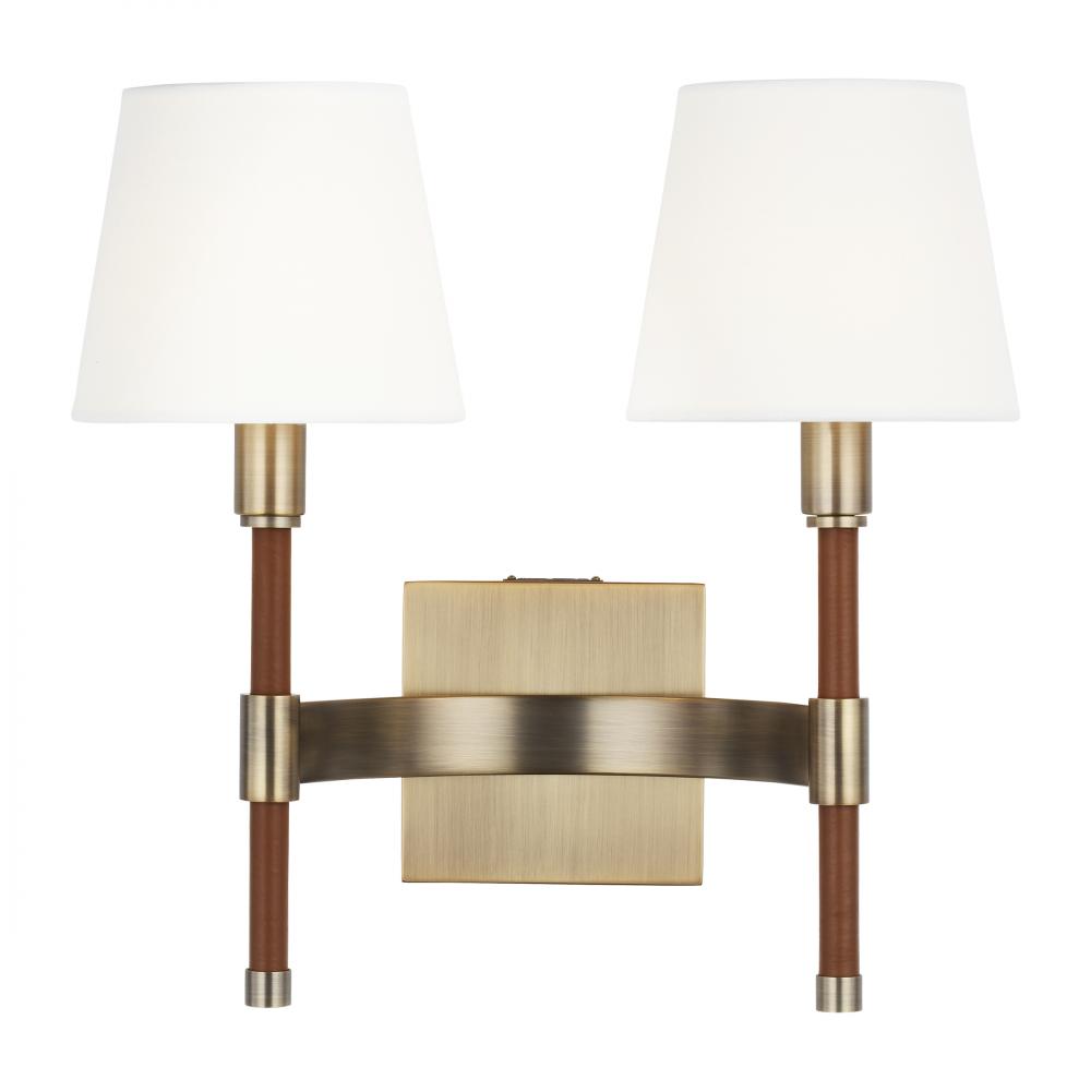 Generation Lighting  2 - Light Wall Sconce LW1022TWB Wall Sconces Visual Comfort Studio Collection Brass  