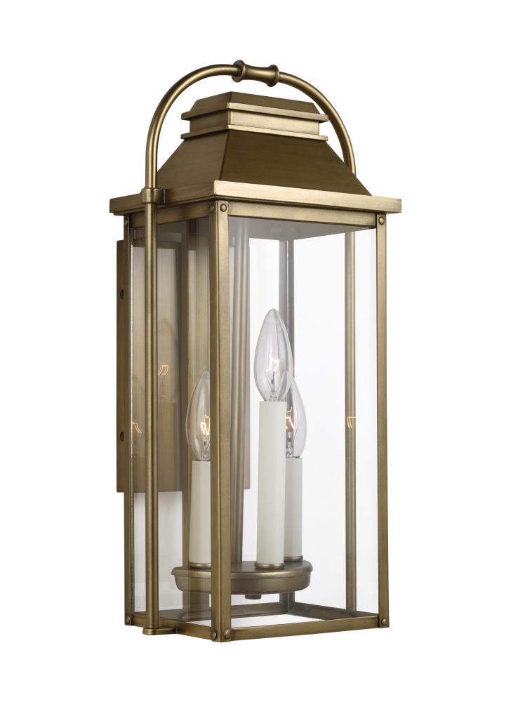 Generation Lighting - Feiss 3 - Light Outdoor Wall Lantern OL13200 Outdoor Wall Lights Generation Lighting Brass  