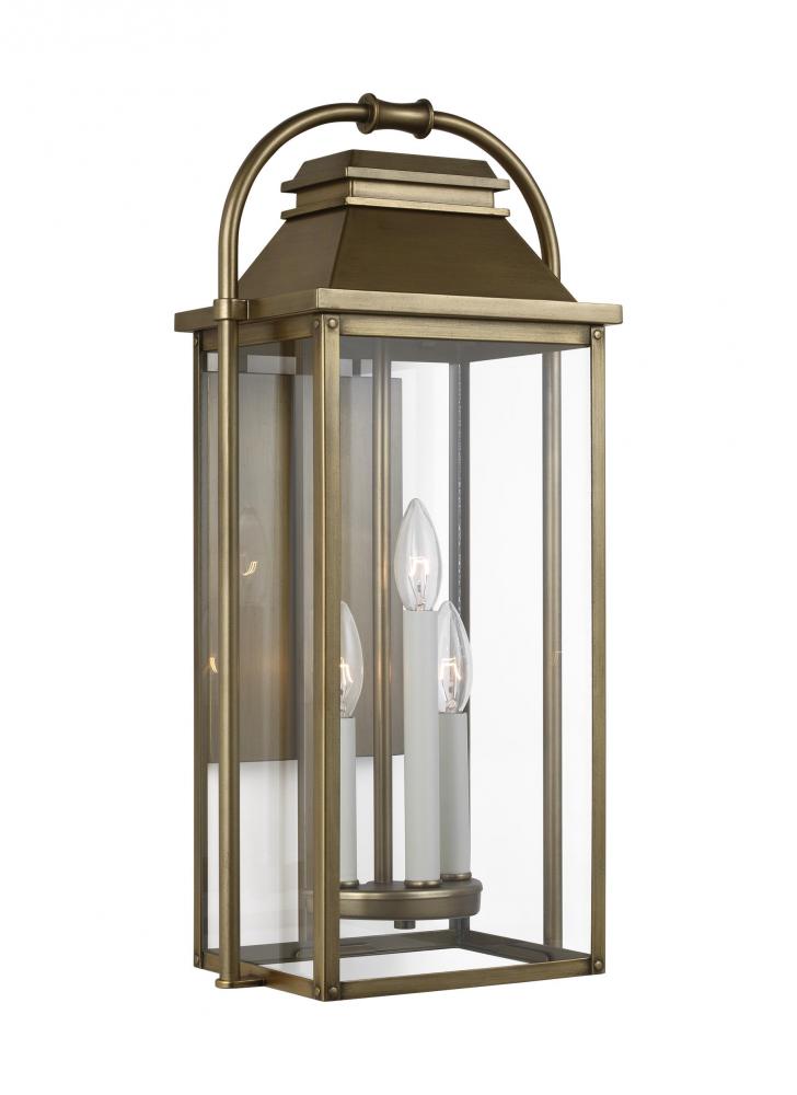 Generation Lighting - Feiss 3 - Light Outdoor Wall Lantern OL13201 Outdoor Wall Lights Generation Lighting Brass  