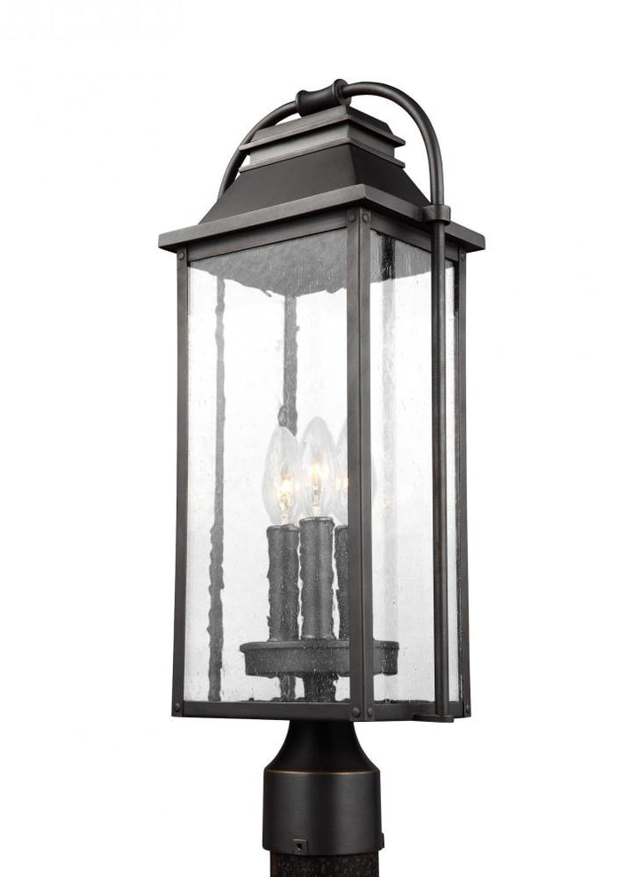 Generation Lighting - Feiss 3 - Light Post Lantern OL13207 Pier & Post Mount Lights Generation Lighting Bronze  