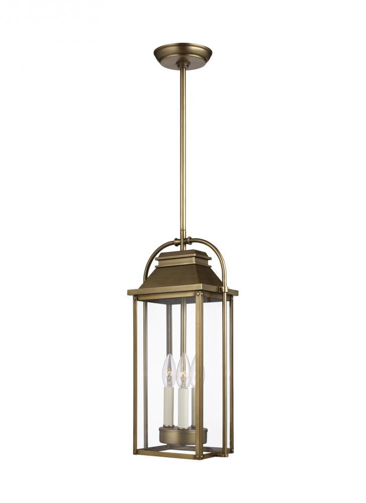 Generation Lighting - Feiss 3 - Light Outdoor Pendant Lantern OL13209 Pendants Generation Lighting Brass  