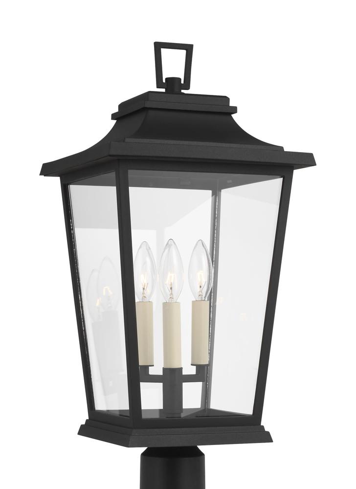 Generation Lighting - Feiss 3 - Light Outdoor Post Lantern OL15407TXB Pier & Post Mount Lights Generation Lighting Black  