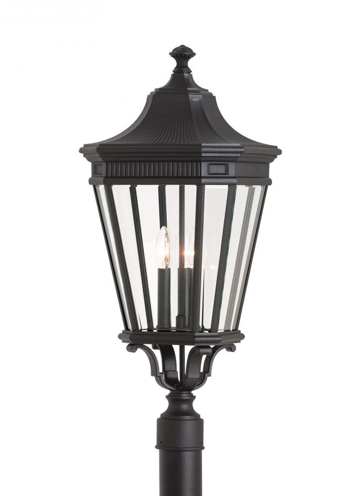 Generation Lighting - Feiss 3 - Light Post OL5408 Pier & Post Mount Lights Generation Lighting Black  