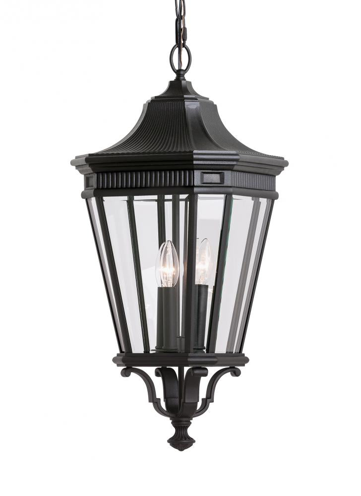 Generation Lighting - Feiss 3 - Light Outdoor Pendant OL5412 Outdoor Hanging Lights Visual Comfort Studio Collection Black  