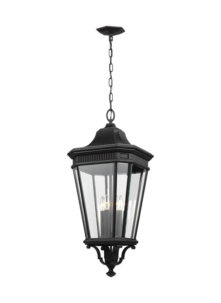 Generation Lighting - Feiss 4 - Light Hanging Lantern OL5414 Outdoor Light Fixture l Hanging Generation Lighting Black  