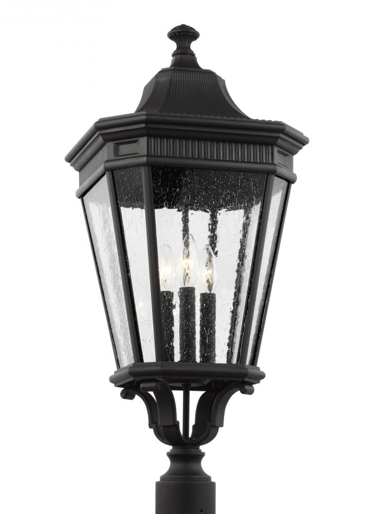 Generation Lighting - Feiss 3 - Light Post Lantern OL5428 Pier & Post Mount Lights Generation Lighting Black  