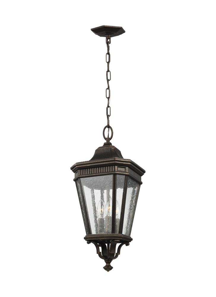 Generation Lighting - Feiss 3 - Light Hanging Lantern OL5431 Outdoor Light Fixture l Hanging Generation Lighting Bronze  