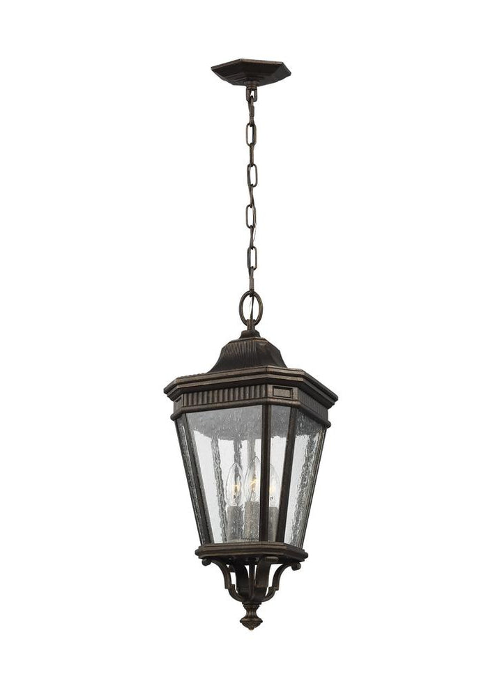 Generation Lighting - Feiss 3 - Light Hanging Lantern OL5431 Outdoor Hanging Lights Visual Comfort Studio Collection Bronze  