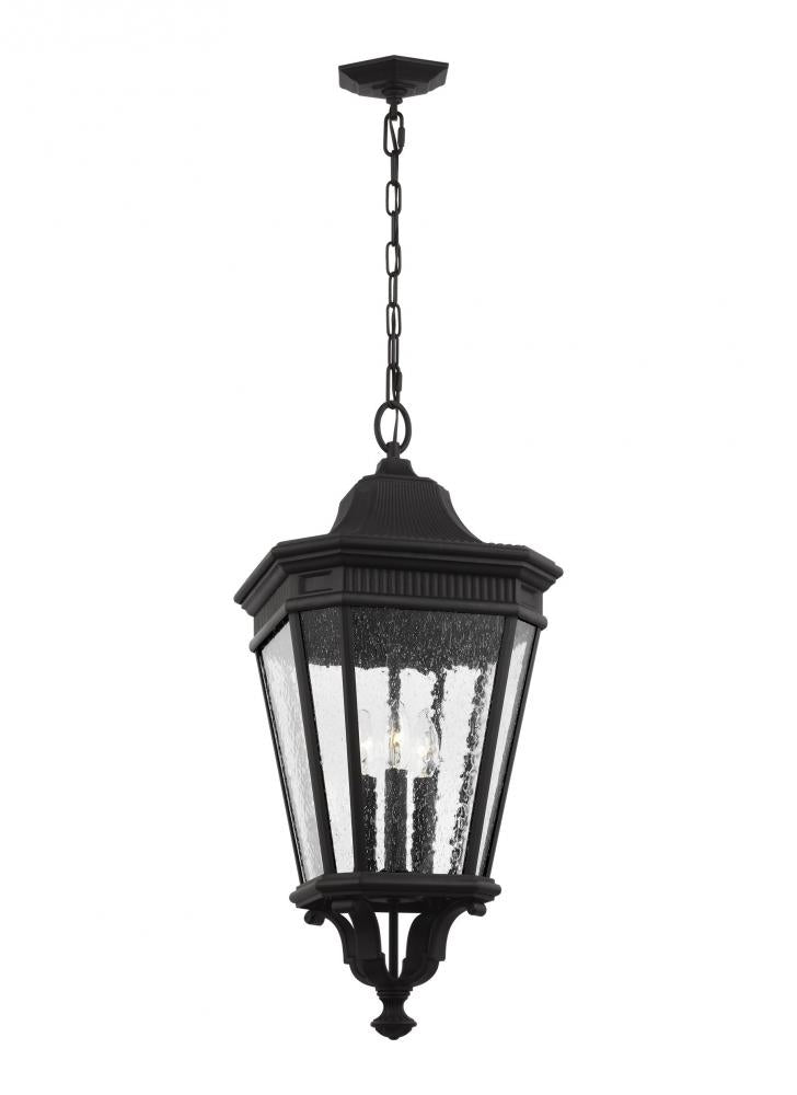 Generation Lighting - Feiss 3 - Light Hanging Lantern OL5432 Outdoor Hanging Lights Visual Comfort Studio Collection Black  