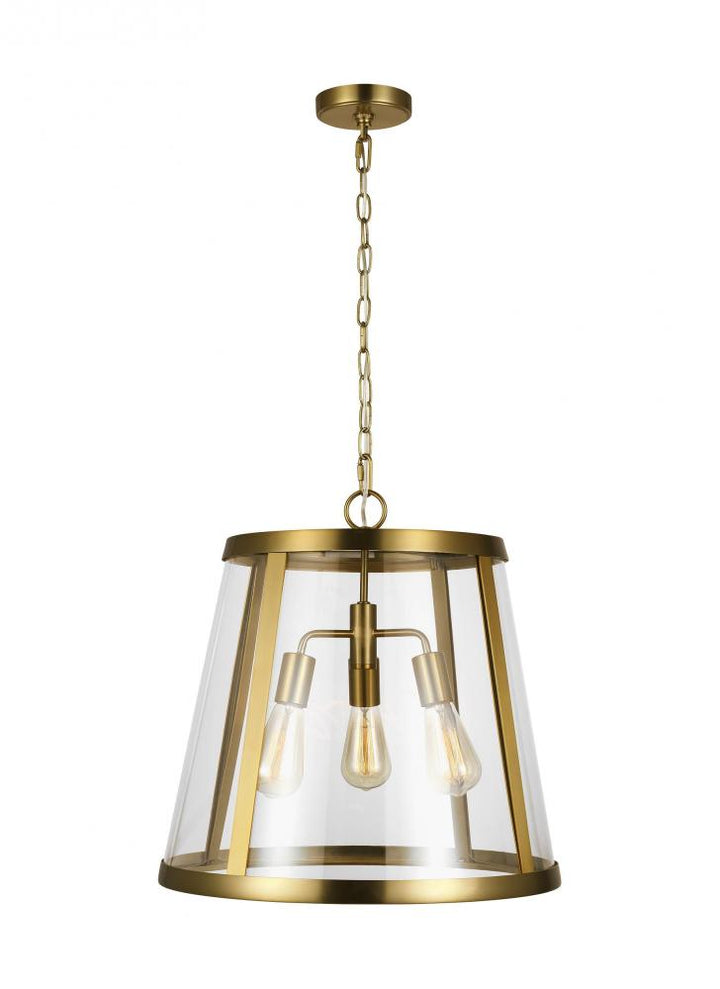 Generation Lighting - Feiss 3 - Light Harrow Pendant P1288 Pendants Generation Lighting Brass  