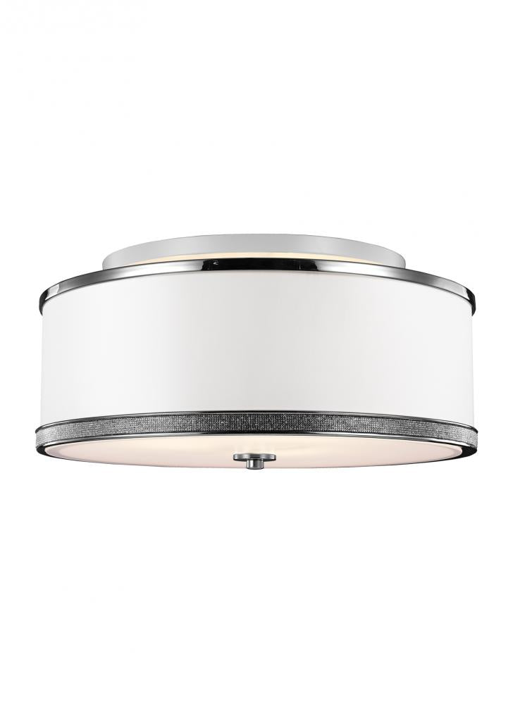 Generation Lighting - Feiss 3 - Light Indoor Semi-Flush Mount SF326PN Ceiling Flush Mounts Visual Comfort Studio Collection Nickel  