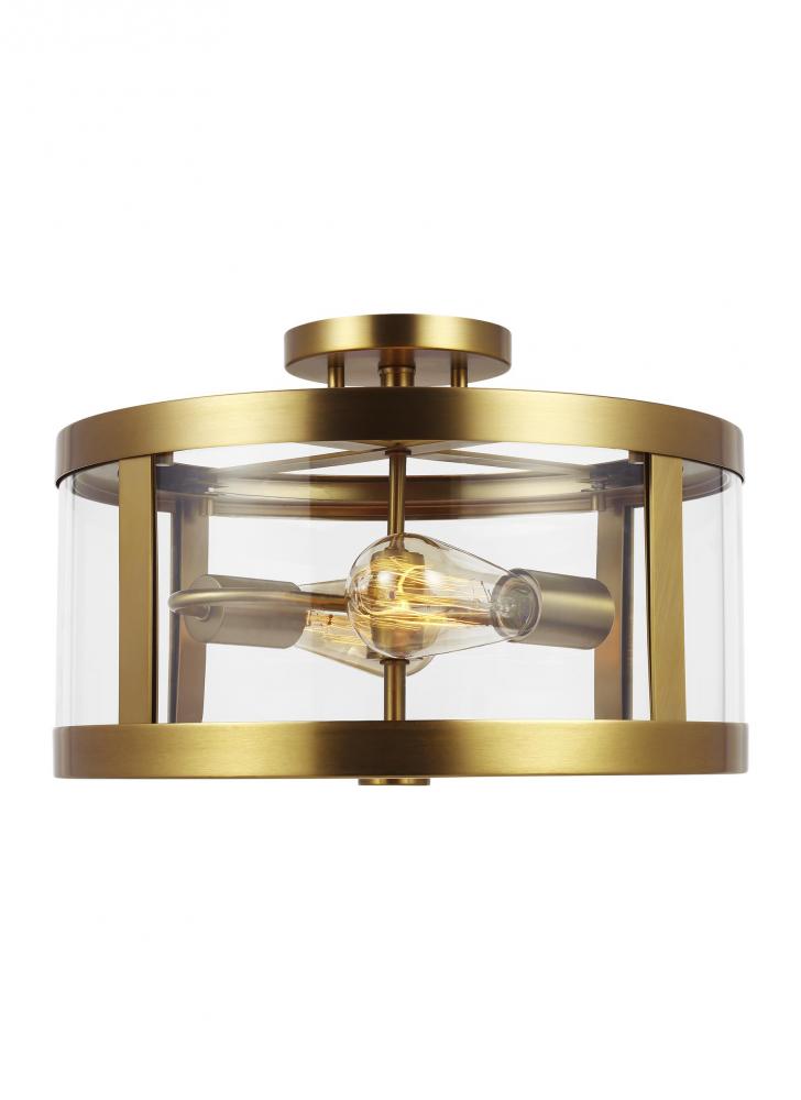 Generation Lighting - Feiss 2 - Light Semi Flush Mount SF341 Ceiling Flush Mounts Visual Comfort Studio Collection Brass  