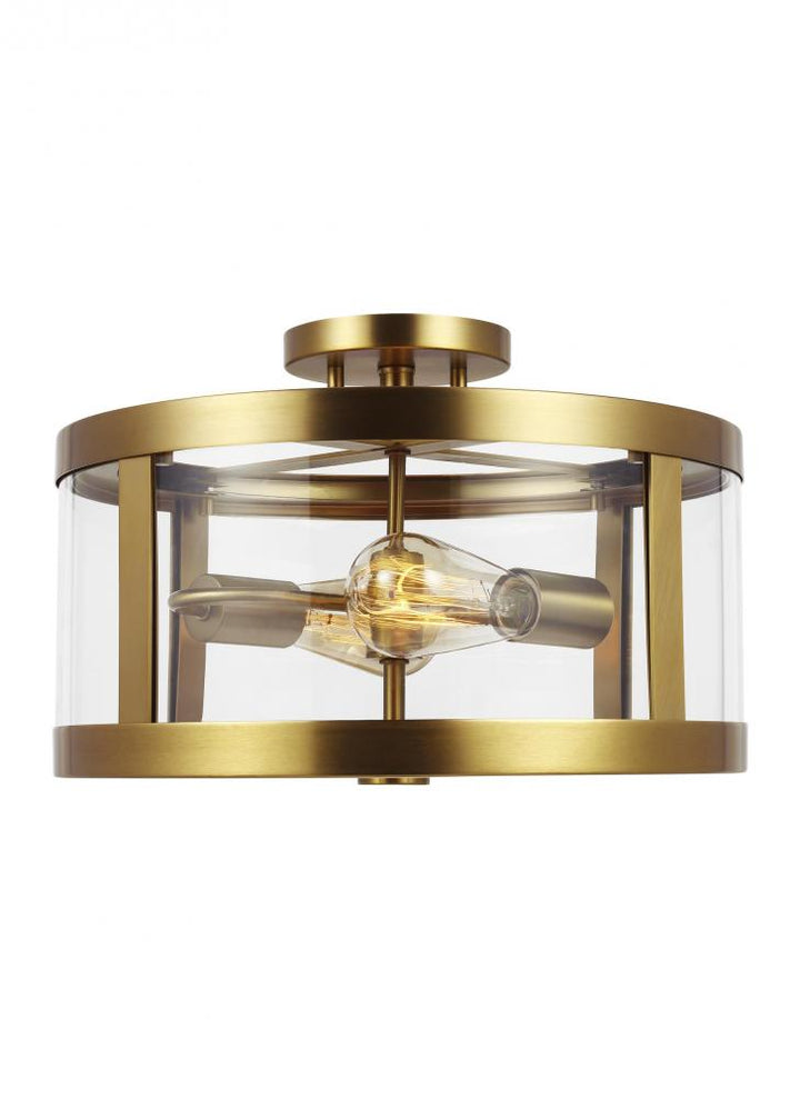 Generation Lighting - Feiss 2 - Light Semi Flush Mount SF341 Ceiling Flush Mounts Visual Comfort Studio Collection Brass  