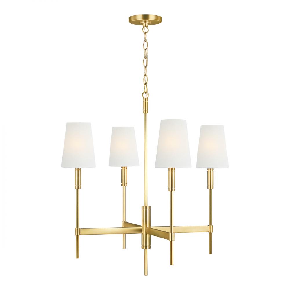 Generation Lighting  4 - Light Chandelier TC1034BBS Chandeliers Visual Comfort Studio Collection Brass  