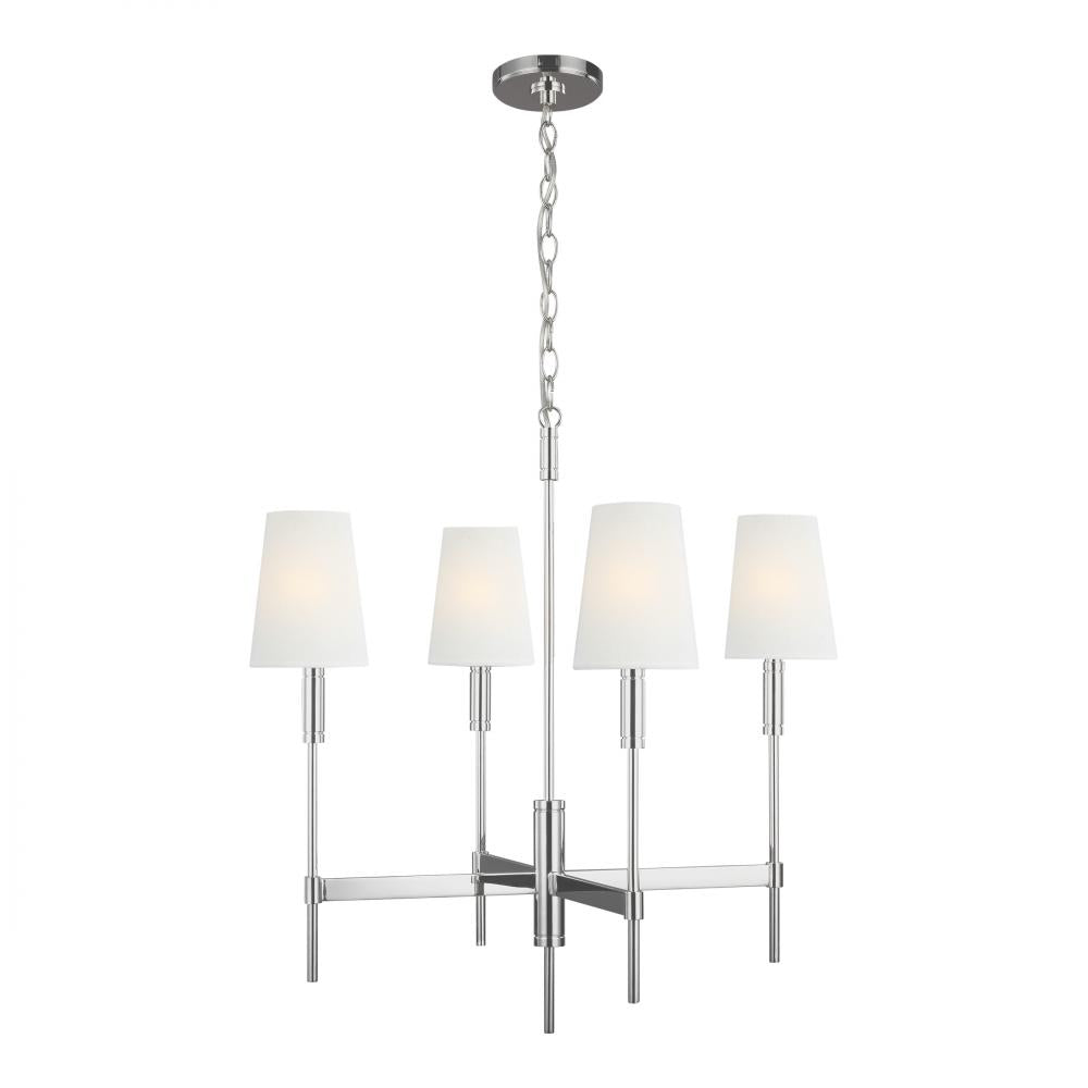 Generation Lighting  4 - Light Chandelier TC1034PN Chandeliers Visual Comfort Studio Collection Nickel  