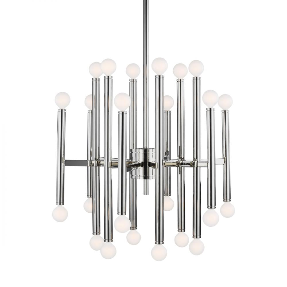 Generation Lighting  24 - Light Chandelier TC10524PN Chandeliers Visual Comfort Studio Collection Nickel  