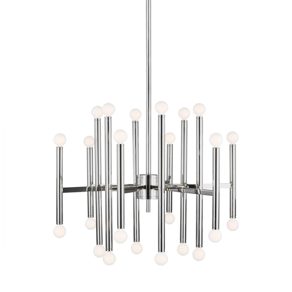 Generation Lighting  24 - Light Chandelier TC10624PN Chandeliers Visual Comfort Studio Collection Nickel  