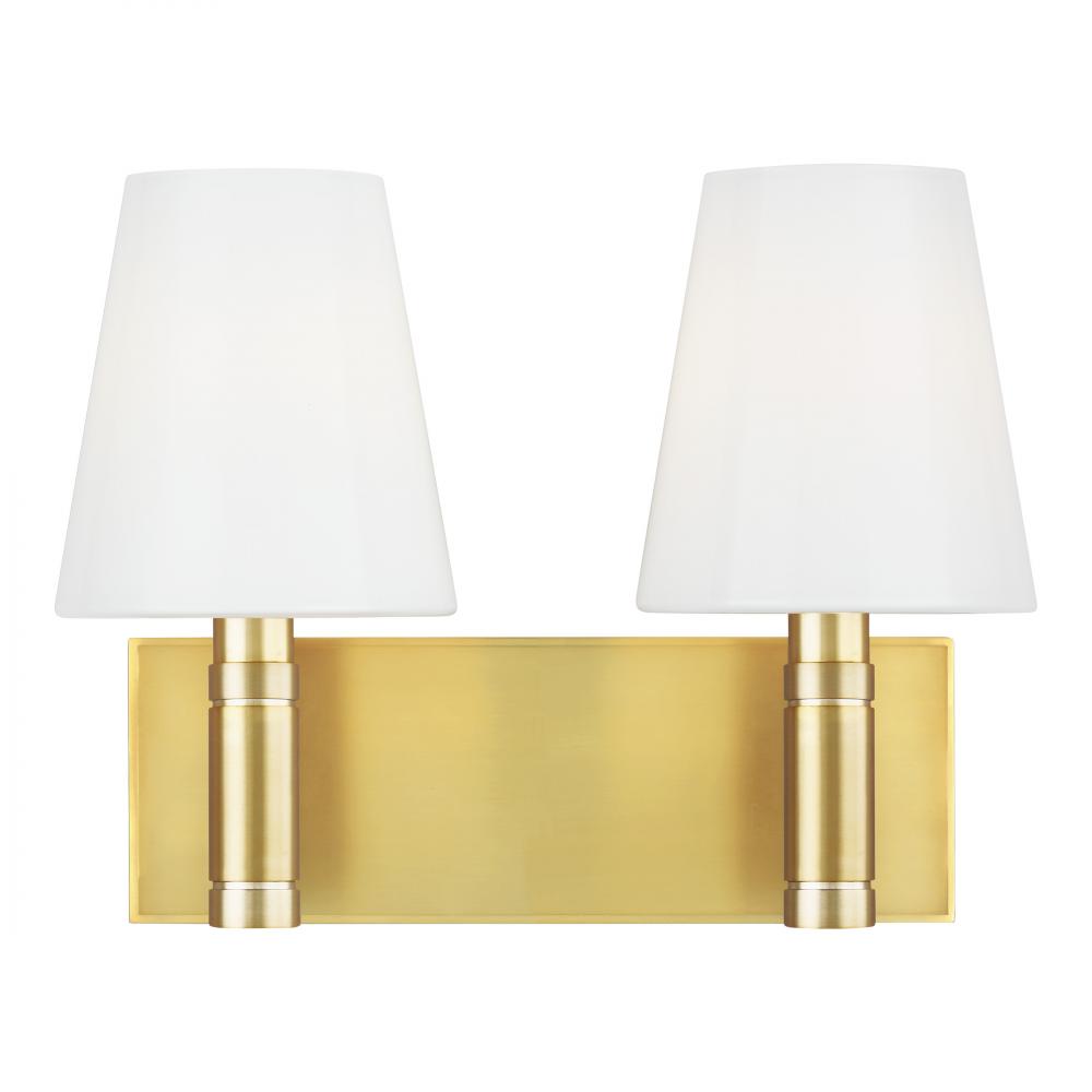 Generation Lighting  2 - Light Vanity TV1022BBS Wall Sconces Visual Comfort Studio Collection Brass  