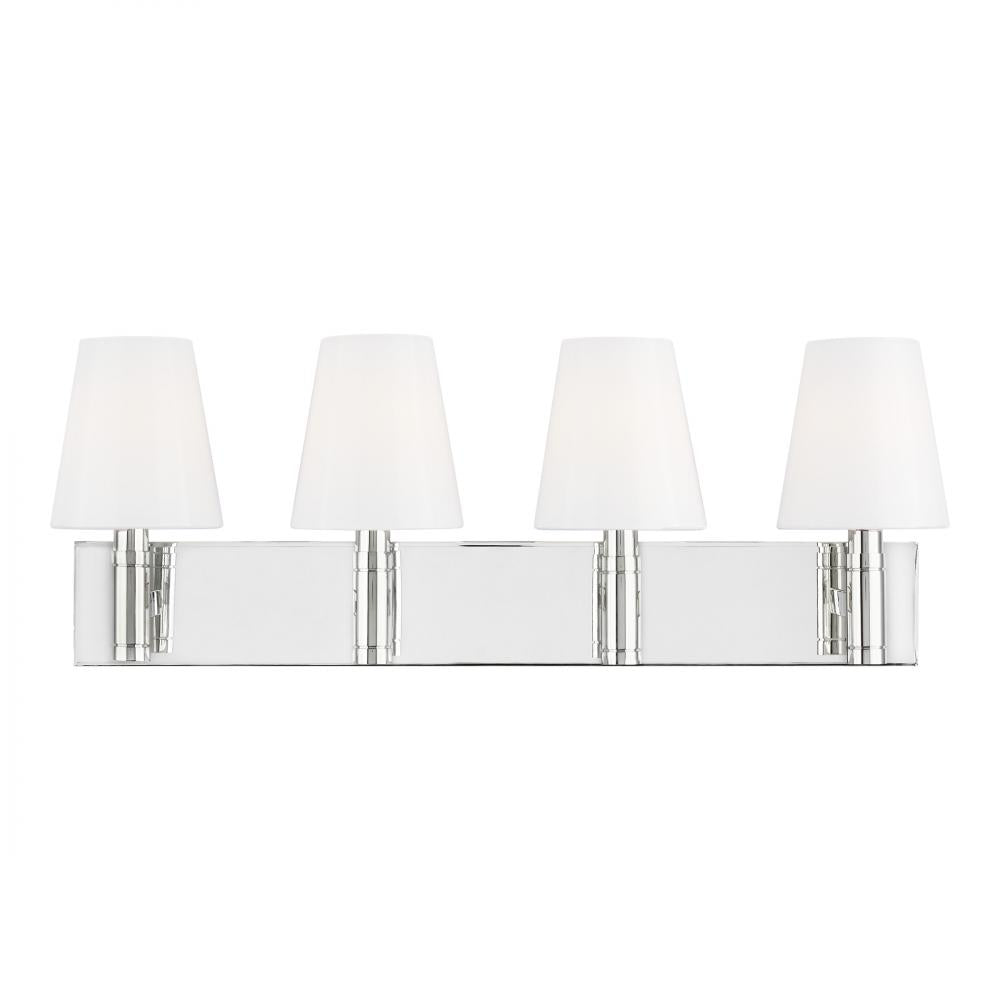 Generation Lighting  4 - Light Vanity TV1044PN Wall Sconces Visual Comfort Studio Collection Nickel  