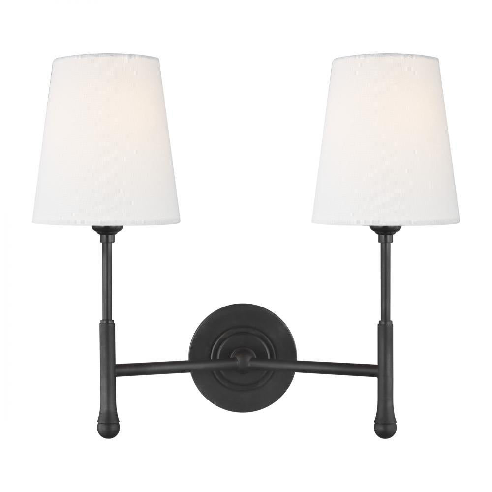 Generation Lighting  2 - Light Wall Sconce TW1012AI Wall Sconces Generation Lighting Black|Brown  