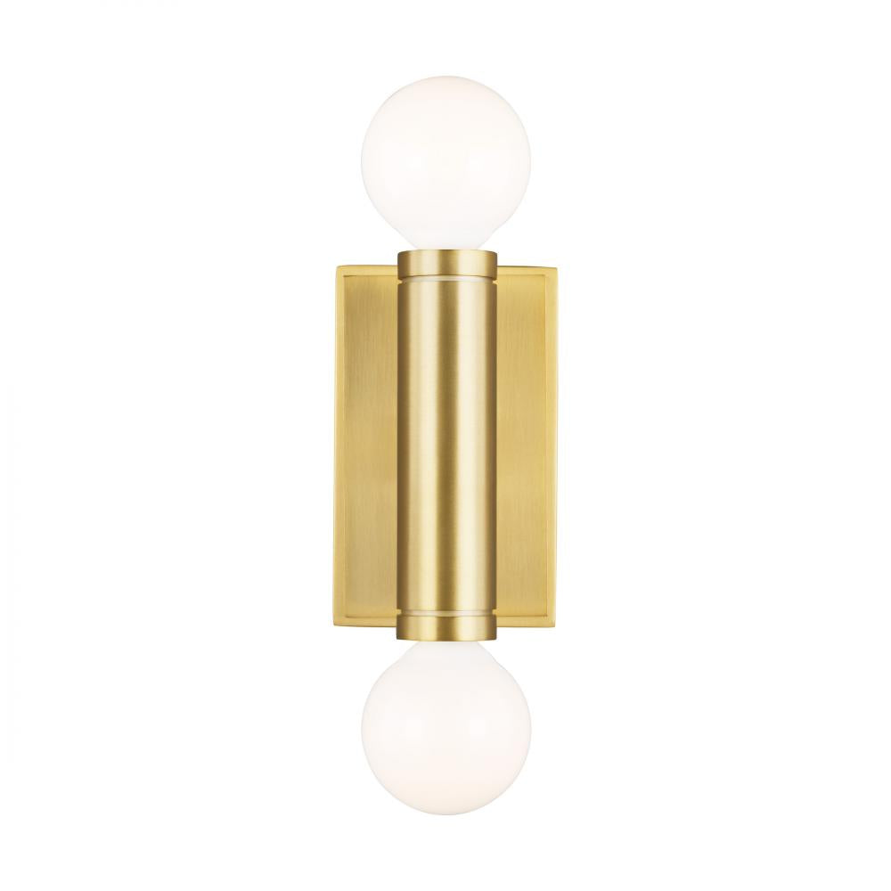 Generation Lighting  2 - Light Wall Sconce TW1042BBS Wall Sconces Visual Comfort Studio Collection Brass  