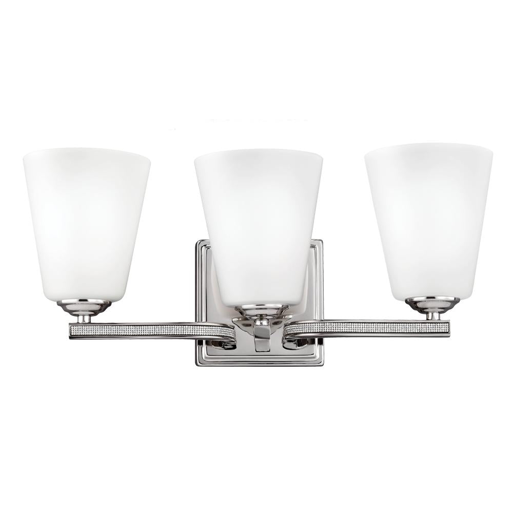 Generation Lighting - Feiss 3 - Light Vanity VS20203PN Wall Sconces Visual Comfort Studio Collection Nickel  