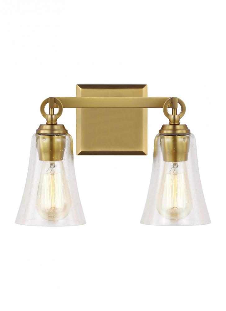 Generation Lighting - Feiss 2 - Light Vanity VS24702 Wall Sconces Visual Comfort Studio Collection Brass  