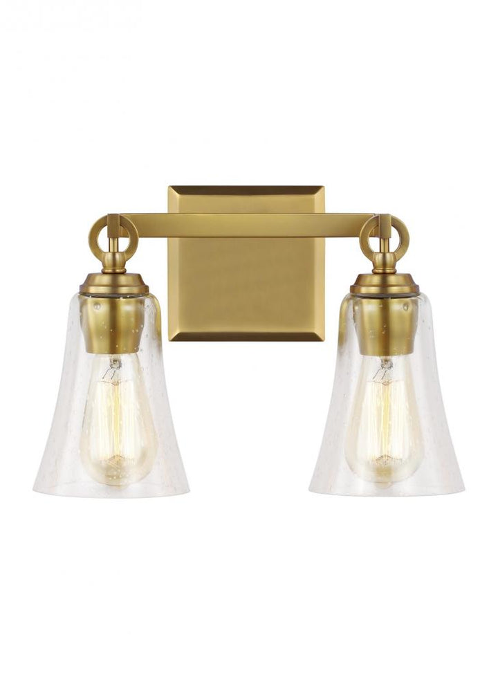 Generation Lighting - Feiss 2 - Light Vanity VS24702 Wall Sconces Generation Lighting Brass  