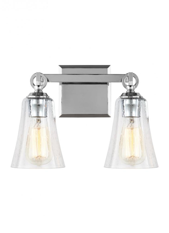 Generation Lighting - Feiss 2 - Light Vanity VS24702 Wall Sconces Visual Comfort Studio Collection Chrome  