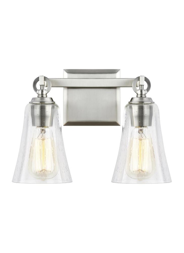 Generation Lighting - Feiss 2 - Light Vanity VS24702 Wall Sconces Visual Comfort Studio Collection Nickel  