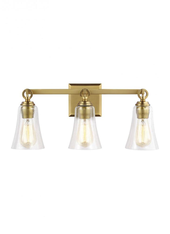 Generation Lighting - Feiss 3 - Light Vanity VS24703 Wall Sconces Generation Lighting Brass  