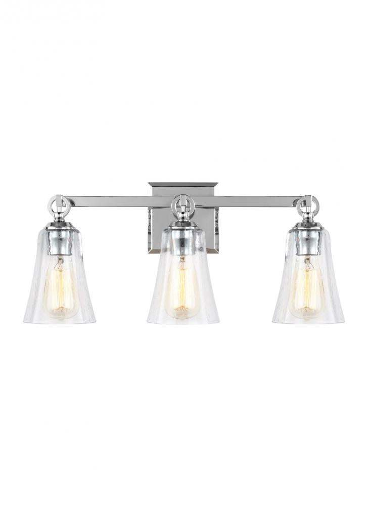 Generation Lighting - Feiss 3 - Light Vanity VS24703 Wall Sconces Generation Lighting Chrome  