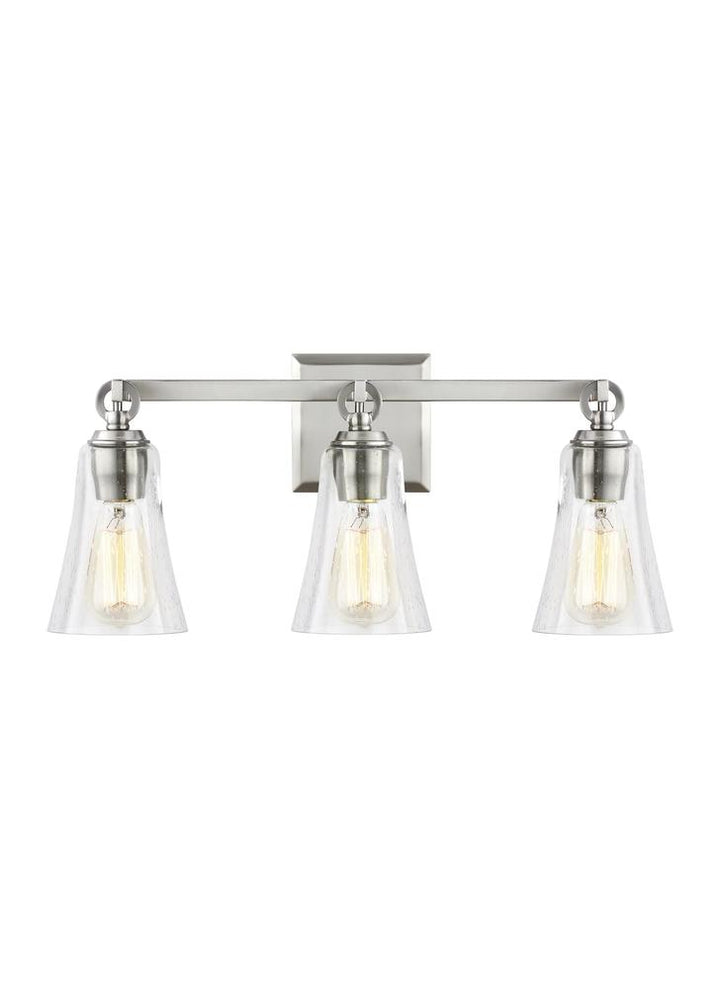 Generation Lighting - Feiss 3 - Light Vanity VS24703 Wall Sconces Generation Lighting Nickel  