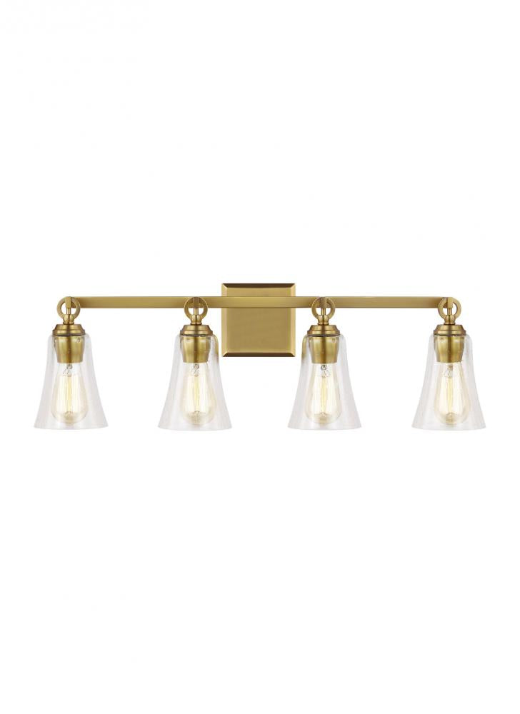 Generation Lighting - Feiss 4 - Light Vanity VS24704 Wall Sconces Generation Lighting Brass  