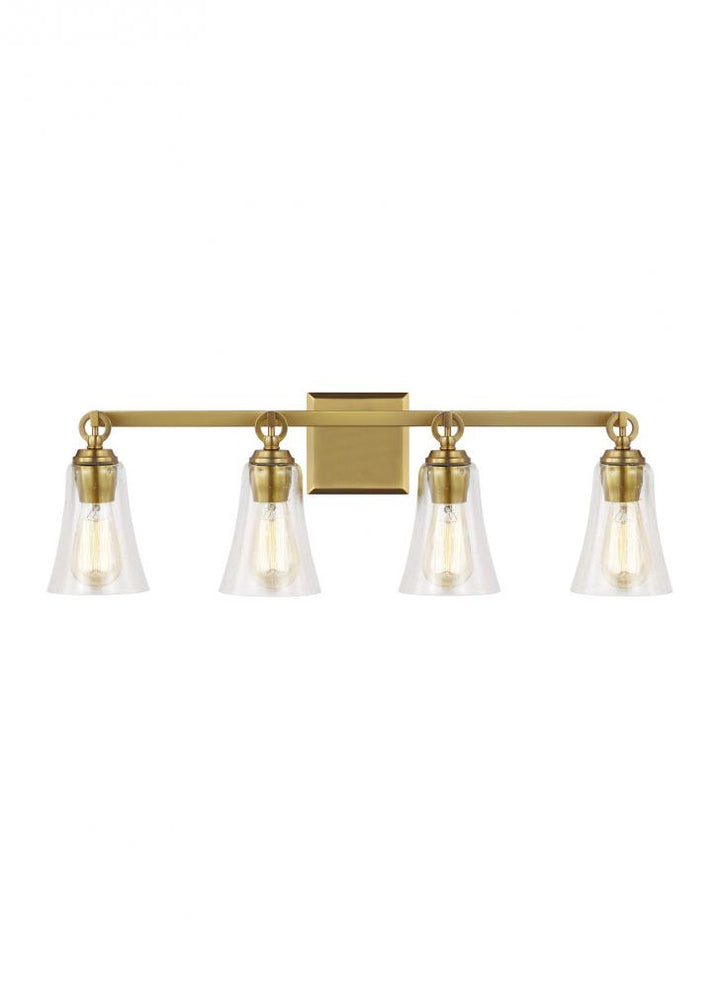 Generation Lighting - Feiss 4 - Light Vanity VS24704 Wall Sconces Generation Lighting Brass  