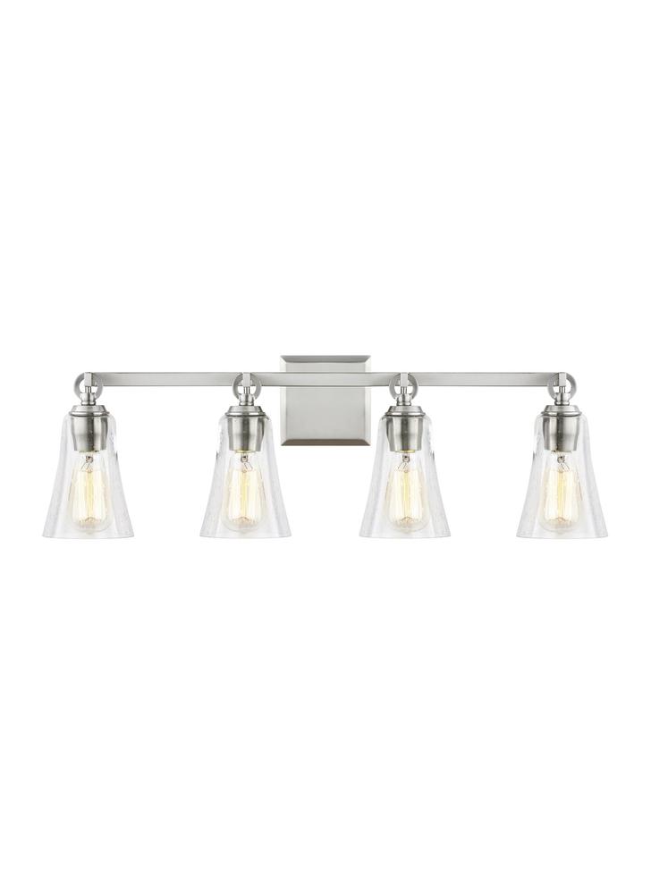 Generation Lighting - Feiss 4 - Light Vanity VS24704 Wall Sconces Visual Comfort Studio Collection Nickel  