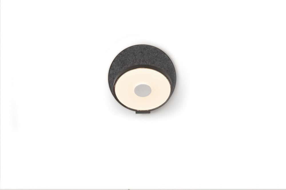 Koncept Inc Gravy Wall Sconce - Metallic Black body, Oxford (felt) plates - Hardwire GRW-S-MBK-OXF-HW Wall Sconces Koncept Inc Black  